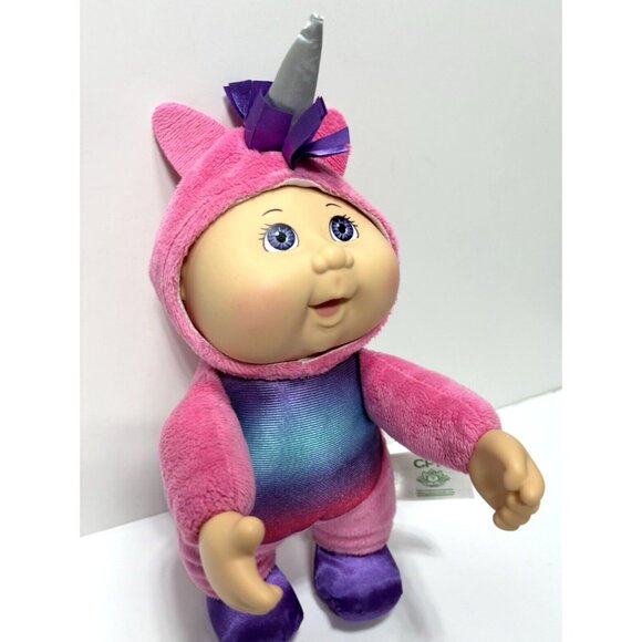 Cabbage Patch Kid Baby Doll Fair Skin w/ Unicorn Costume, Realistic Baby Toy Guc - Picture 4 of 8